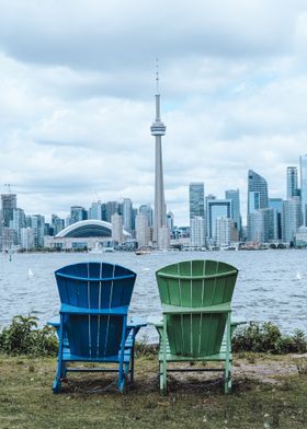 2 chair by the water