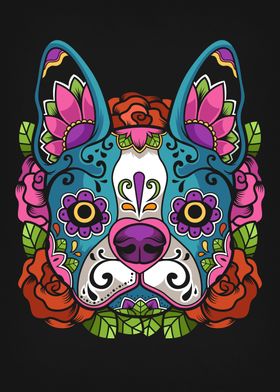 Boston Terrier Sugar Skull