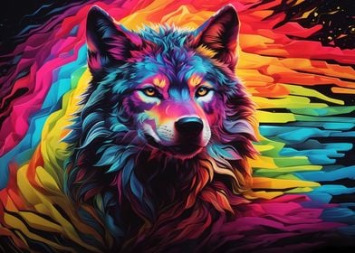  Wolf  abstract graphic