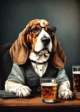 Basset Hound Beer glass