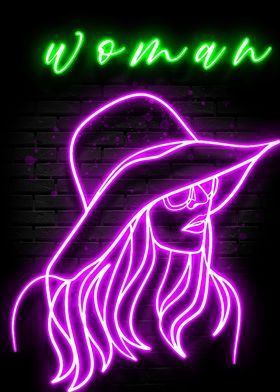 Neon Woman Poster