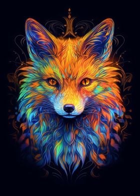 Red Fox Potrait Abstract