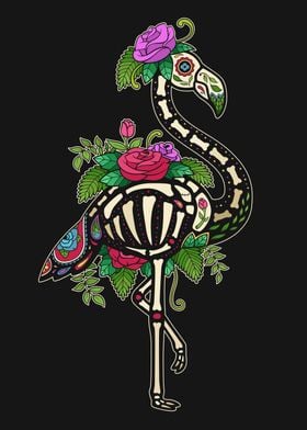 Flamingo Sugar Skull