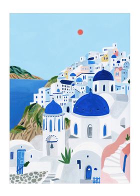 Santorini Greece Art 