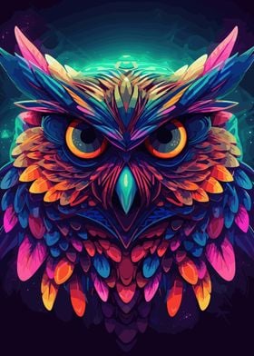 Bird Owl Colorful