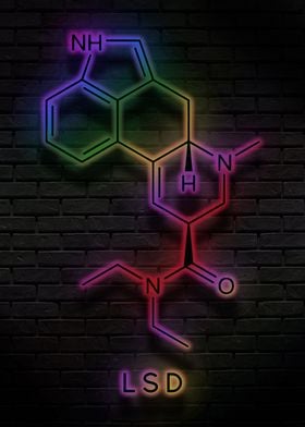 neon LSD chemical poster