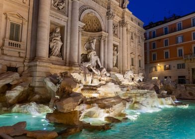 Trevi Fountain At Night