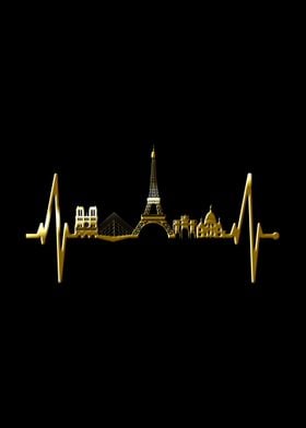 Paris Skyline Heartbeat