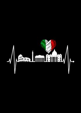 Rome Skyline Heartbeat