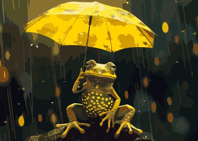 Happy Frog Rain Cute