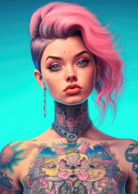 Cute Tattoo Girl Art