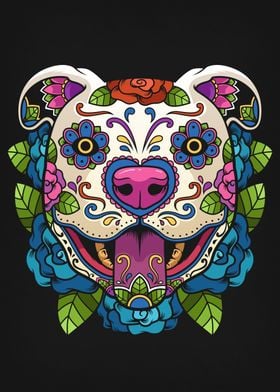 Pitbull Sugar Skull