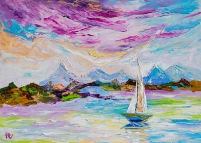 Sailing in colorful lands 