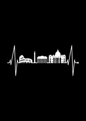 Rome Skyline Heartbeat