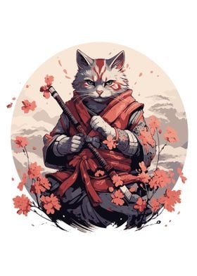 cat samurai japan 