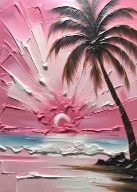 Coconut Tree sea  impasto