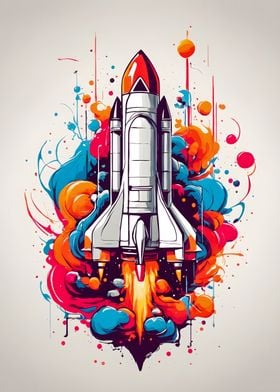 Rocket Launch Colorful