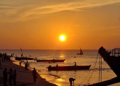 Sunset on a Zanibar beach