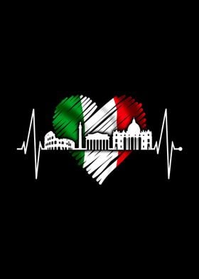 Rome Skyline Heartbeat