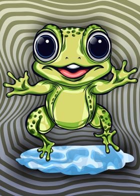 Funny Frog Design Poster
