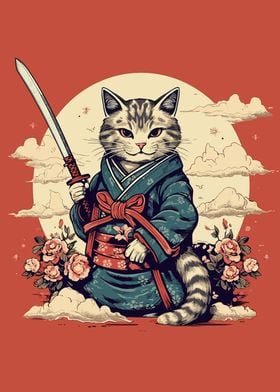 Cat Samurai Japanese