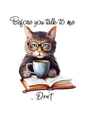 reading cat Funny Quote
