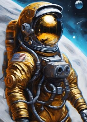 Astronaut in moon space