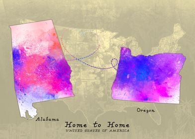 Alabama to Oregon