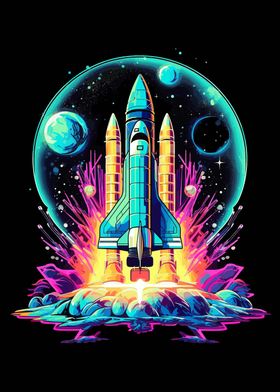 spaceship pop art