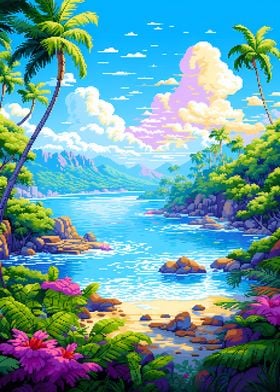 Tropical World Pixel Art