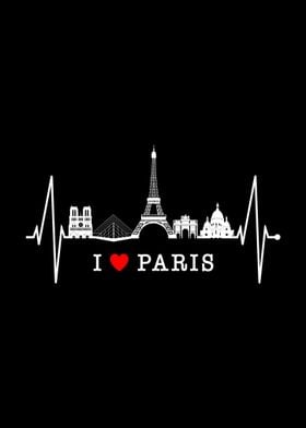 Paris Skyline Heartbeat