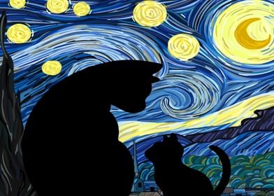 Starry Night Cat 