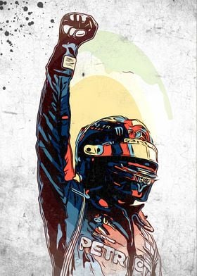 Lewis Hamilton 2' Poster, picture, metal print, paint by Micho Abstract, Displate