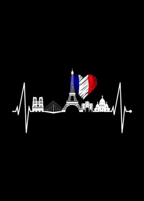 Paris Skyline Heartbeat