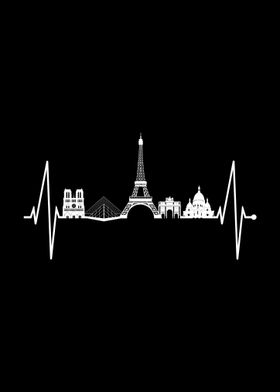 Paris Skyline Heartbeat