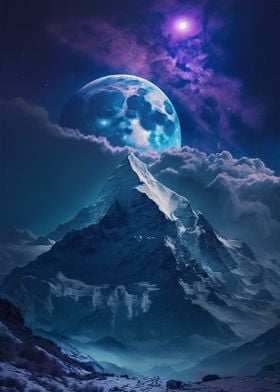 Blue Moon and Mountains