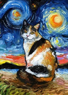 Starry Night Cat 