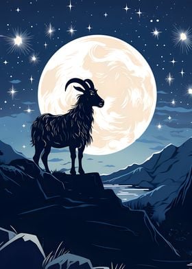 Goat by Full Moon