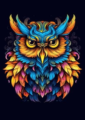 Bird Owl Colorful