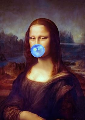 mona lisa blue bubble