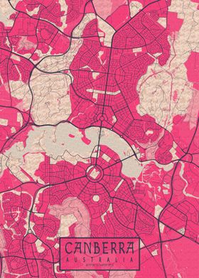 Canberra City Map Blossom