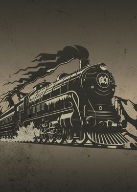 Vintage Midnight Train Art