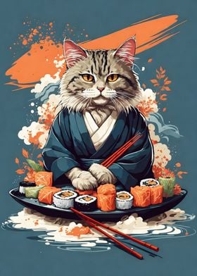 Cat Japanese Traditional