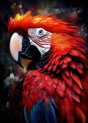 Beautiful Red Macaw Bird