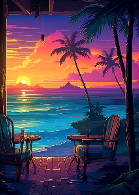 Cozy Hawaii Pixel Art