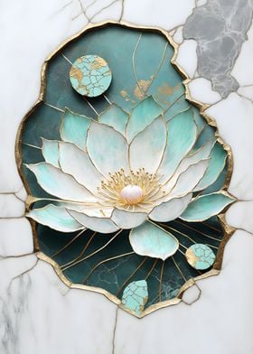 Abstract Lotus Kintsugi 