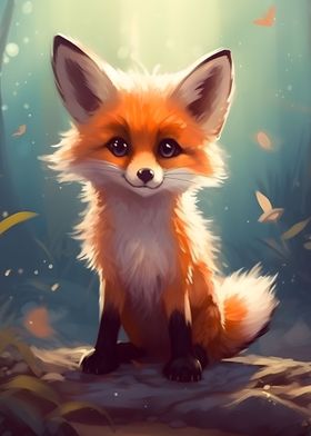 Cute Fox In Forest