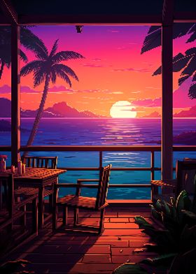 80s Hawaii Vacation Pixel