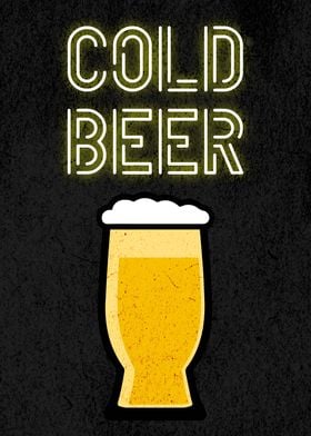 COLD BEER NEON GLOW