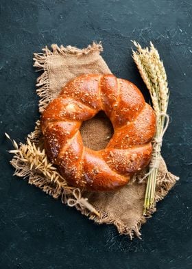 Round braided bread